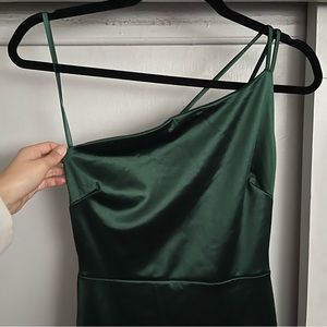 One-Shoulder Satin Long Dress